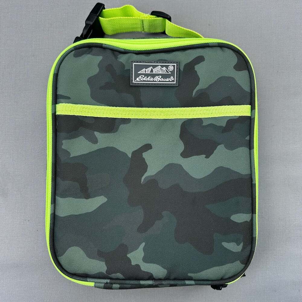 Eddie Bauer Insulated Lunch Bag Camo With Neon Trim Z7